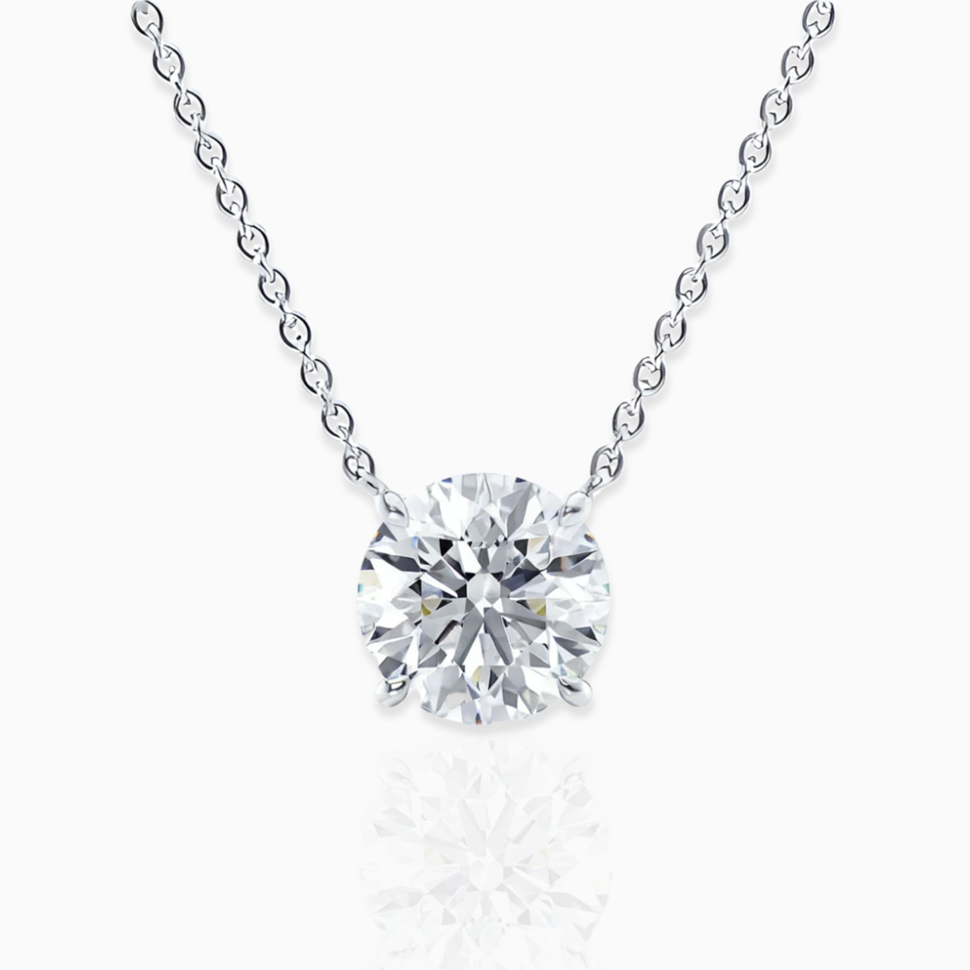 Round Moissanite Solitaire Pendant Necklace Moissanite Karat Designs