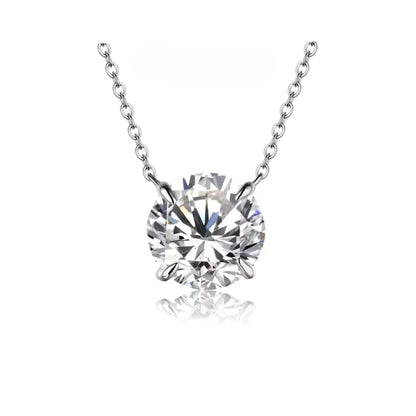 Round Moissanite Solitaire Pendant Necklace