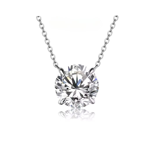 Round Moissanite Solitaire Pendant Necklace