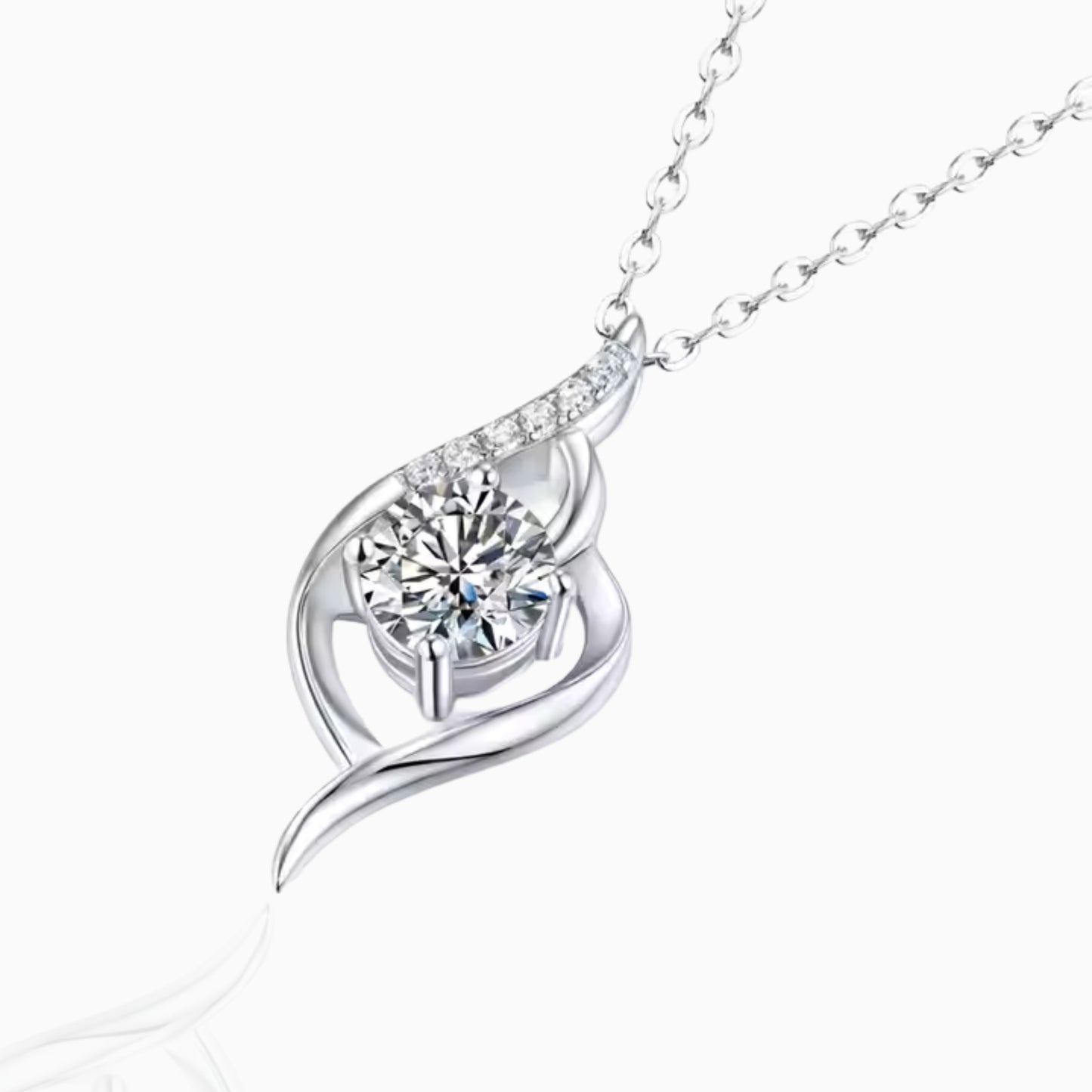 Round Moissanite Infinity Twist Pendant Necklace Moissanite Karat Designs