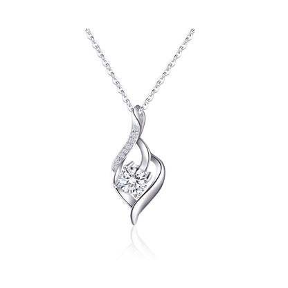 Round Moissanite Infinity Twist Pendant Necklace