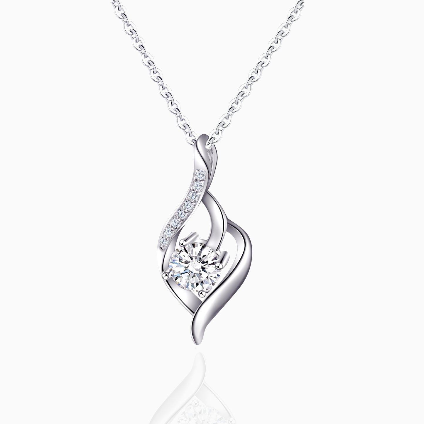 Round Moissanite Infinity Twist Pendant Necklace Moissanite Karat Designs