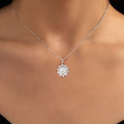 Round Moissanite Flower Pendant Moissanite Karat Designs