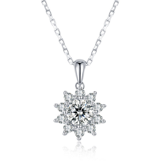 Round Moissanite Flower Pendant