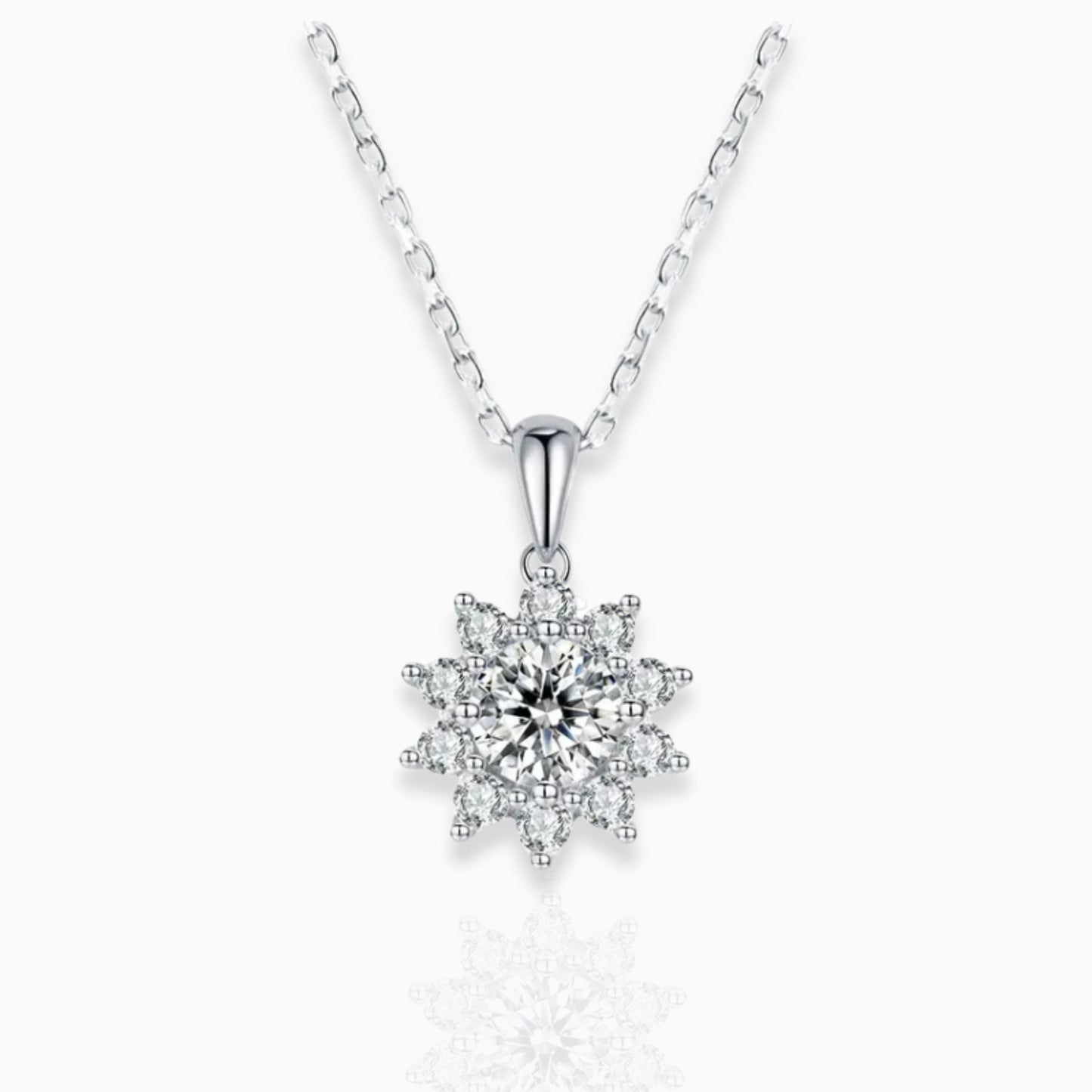 Round Moissanite Flower Pendant Moissanite Karat Designs