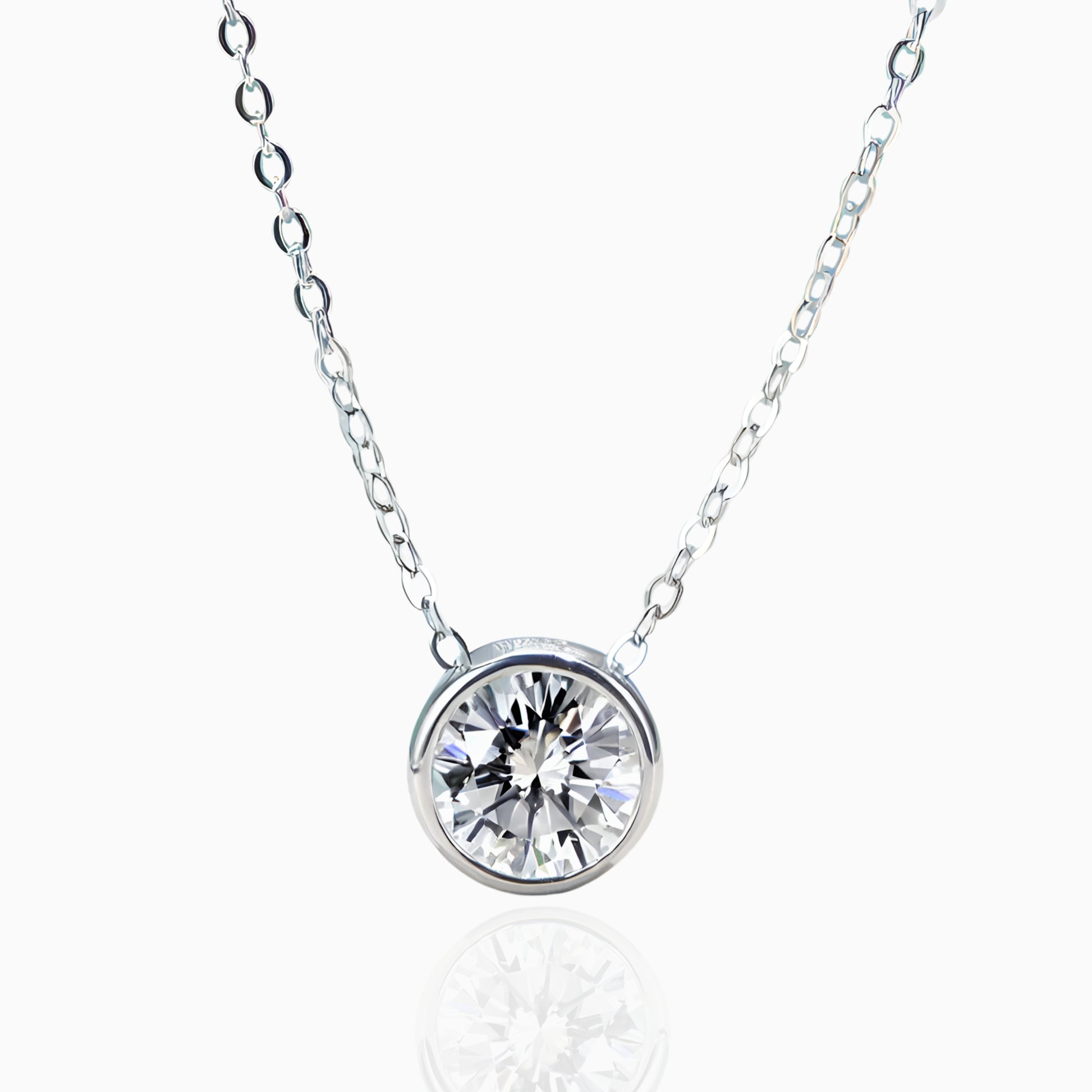 Round Moissanite Bezel Solitaire Pendant Moissanite Karat Designs