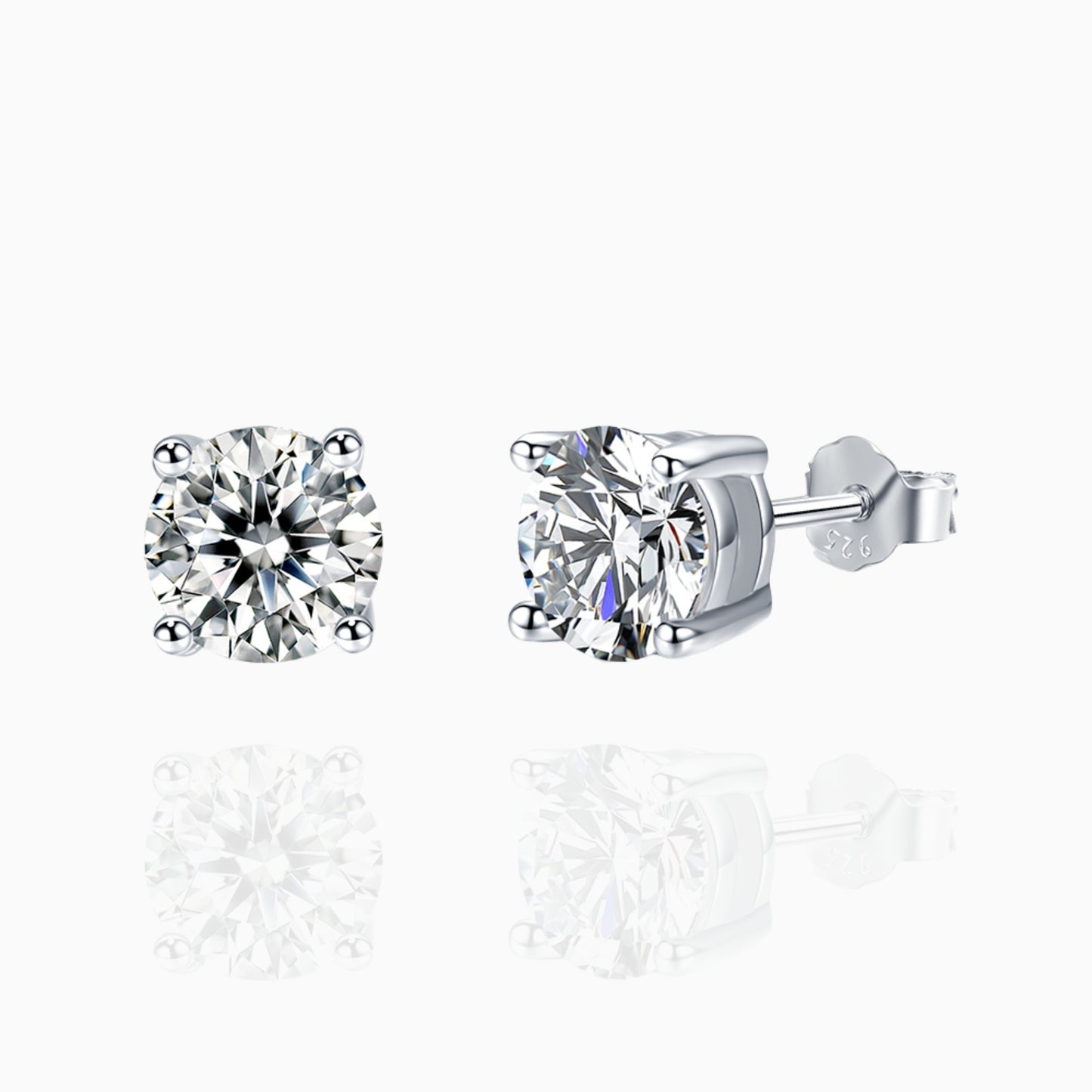 Classic Round Moissanite Stud Earrings Moissanite Karat Designs