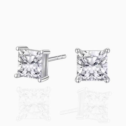 Princess Moissanite Stud Earrings Moissanite Karat Designs