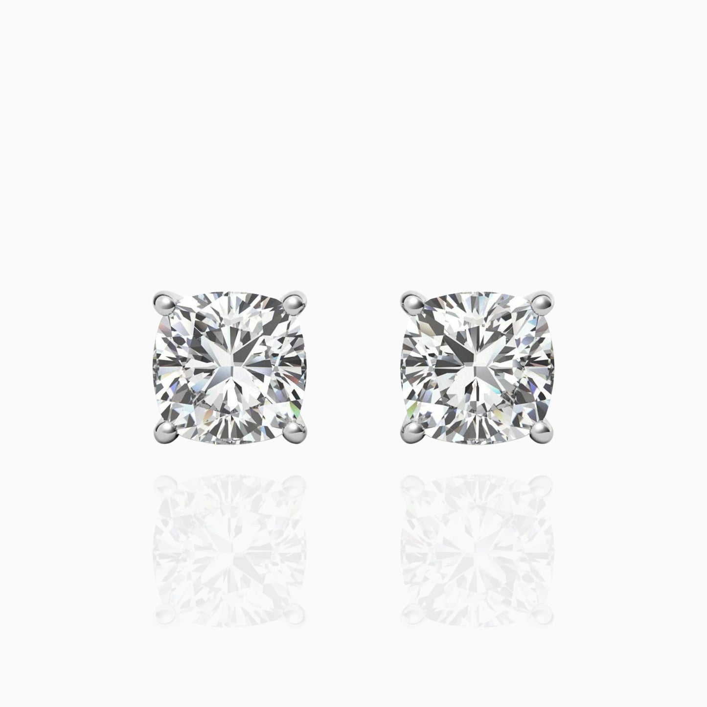 Cushion Moissanite Sterling Silver Stud Earrings Moissanite Karat Designs