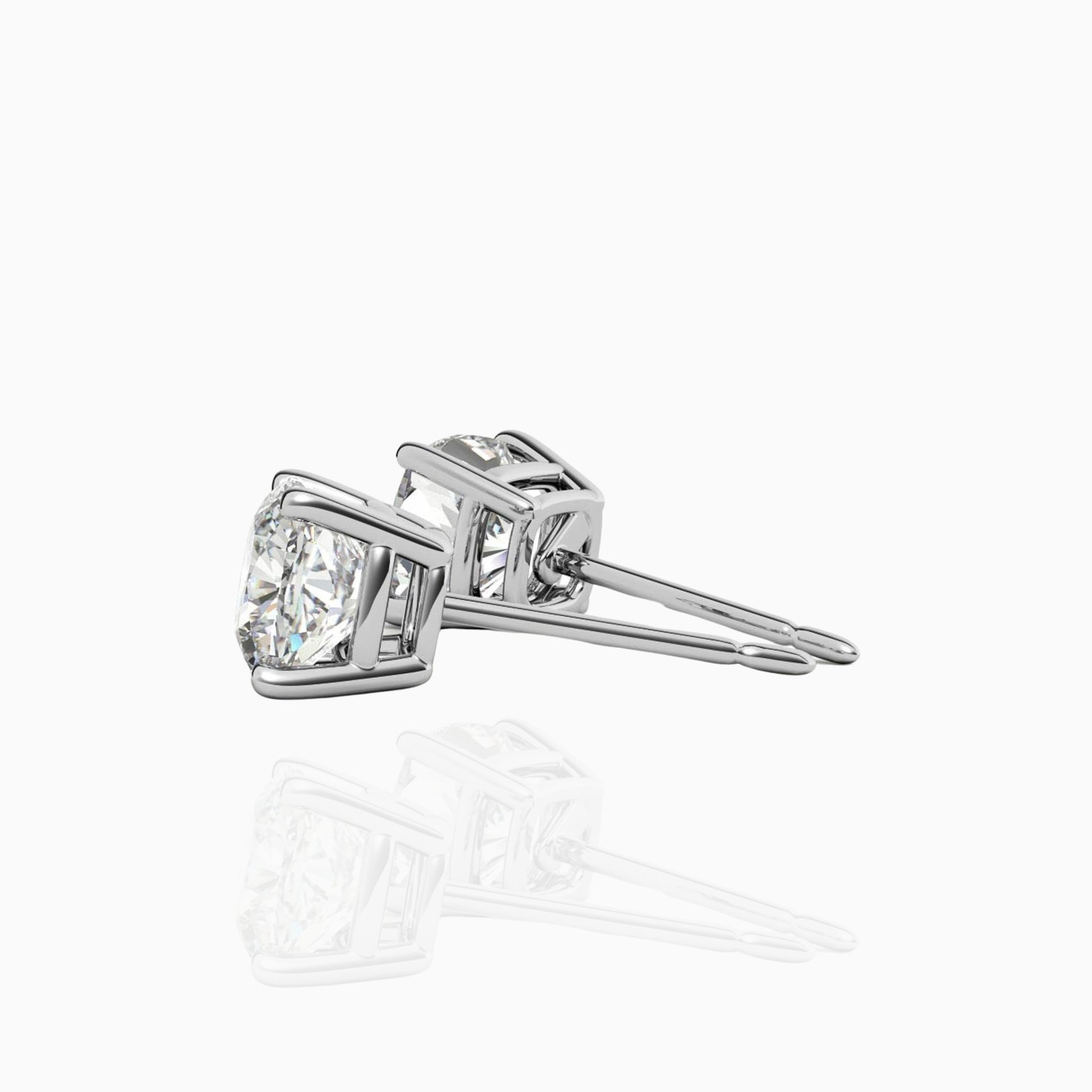 Cushion Moissanite Sterling Silver Stud Earrings Moissanite Karat Designs