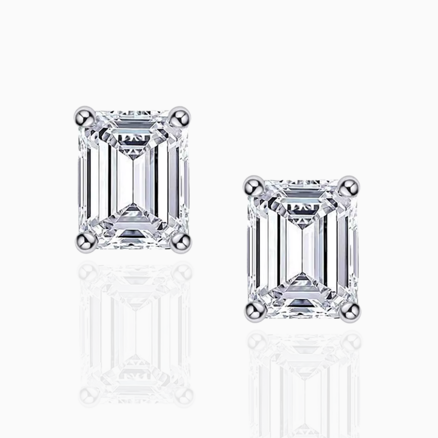 Emerald Moissanite Solitaire Stud Earrings Moissanite Karat Designs