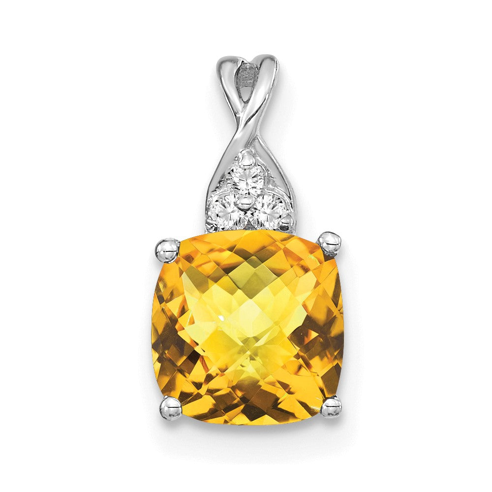 Cushion Citrine November Birthstone Necklace