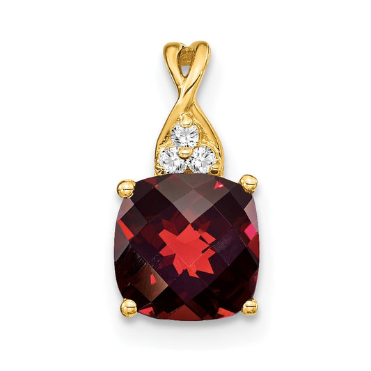 Cushion Garnet January Birthstone Necklace