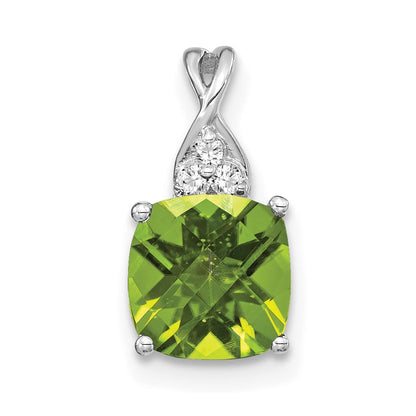 Cushion Peridot August Birthstone Necklace