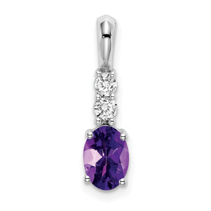 Oval Amethyst Drop Pendant