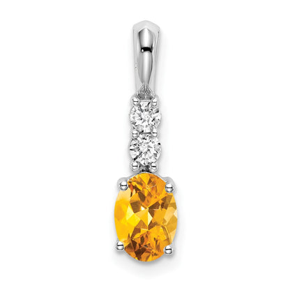 Oval Citrine Drop Pendant