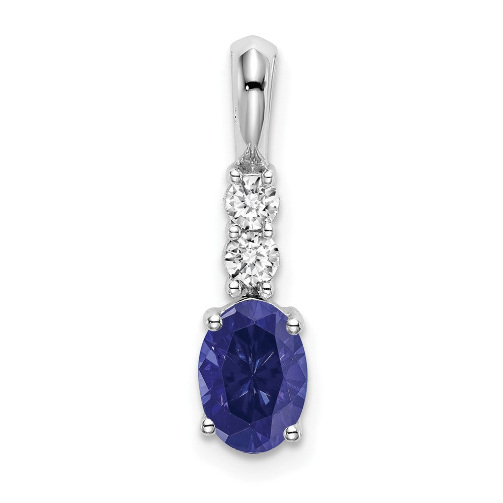 Oval Lab-Created Sapphire Drop Pendant