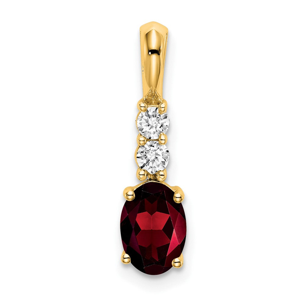 Oval Garnet Drop Pendant