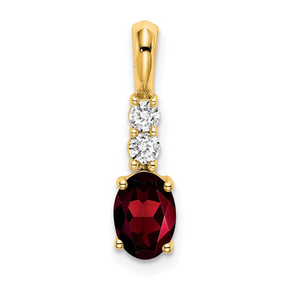 Oval Garnet Drop Pendant