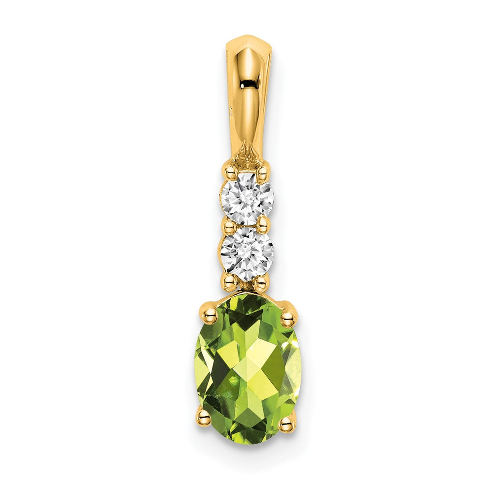 Oval Peridot Drop Pendant