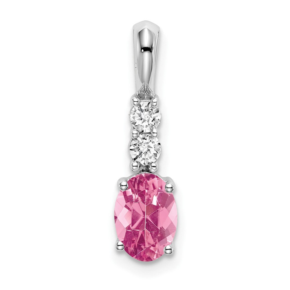 Oval Pink Tourmaline Drop Pendant