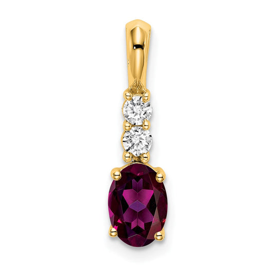 Oval Rhodolite Garnet Drop Pendant