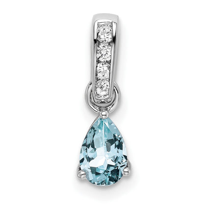 Pear Shaped Aquamarine Drop Pendant Necklace