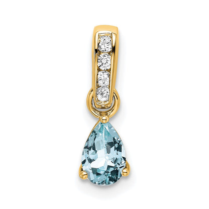 Pear Shaped Aquamarine Drop Pendant Necklace