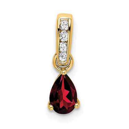 Pear Shaped Garnet Drop Pendant Necklace