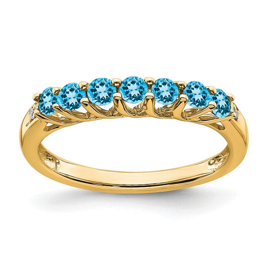 Blue Topaz 7-Stone Ring