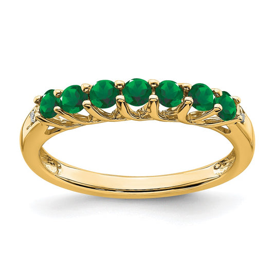 Lab-Created Emerald 7-Stone Ring