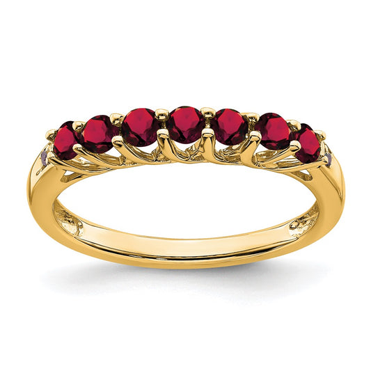 Lab-Created Ruby 7-Stone Ring