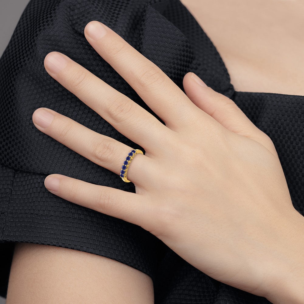 Lab-Created Sapphire 7-Stone Ring