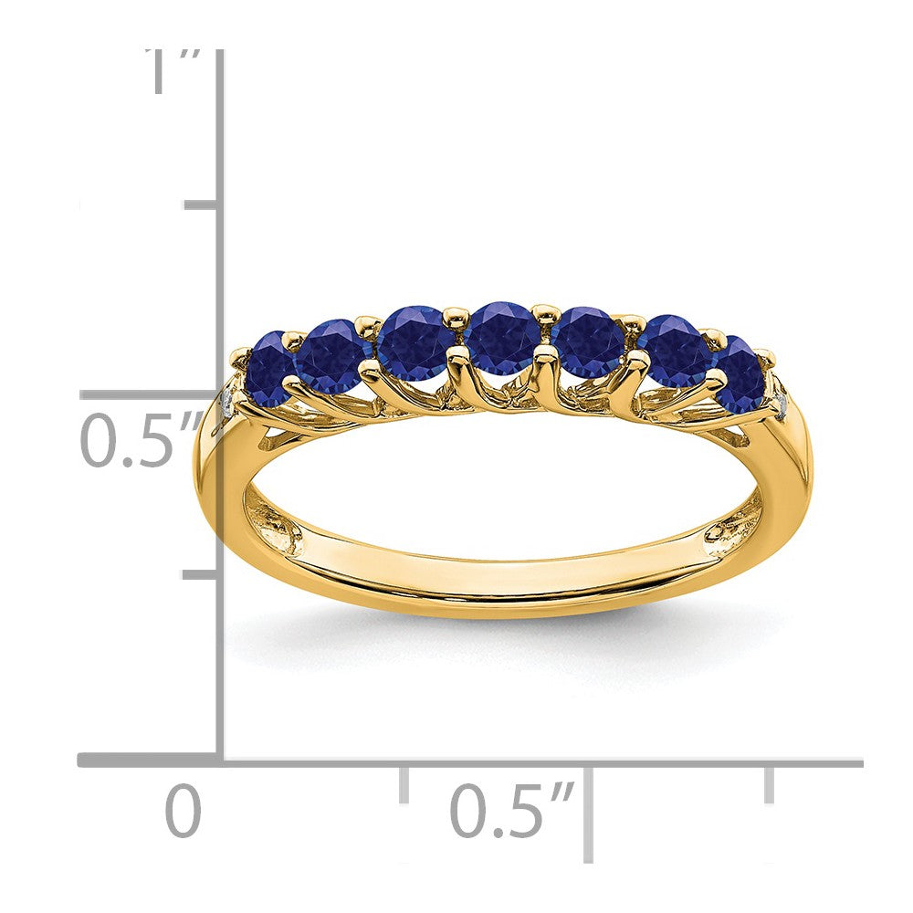 Lab-Created Sapphire 7-Stone Ring