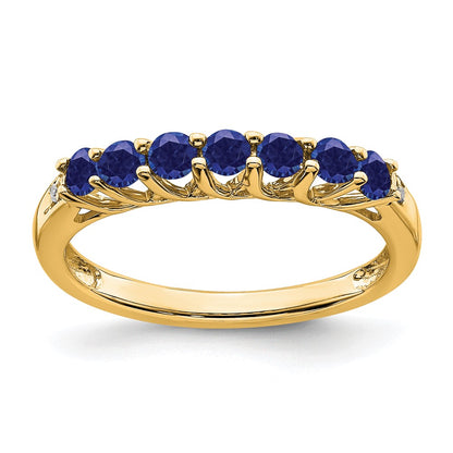 Lab-Created Sapphire 7-Stone Ring