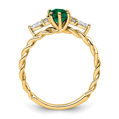 Oval Lab Created Emerald Cluster Ring