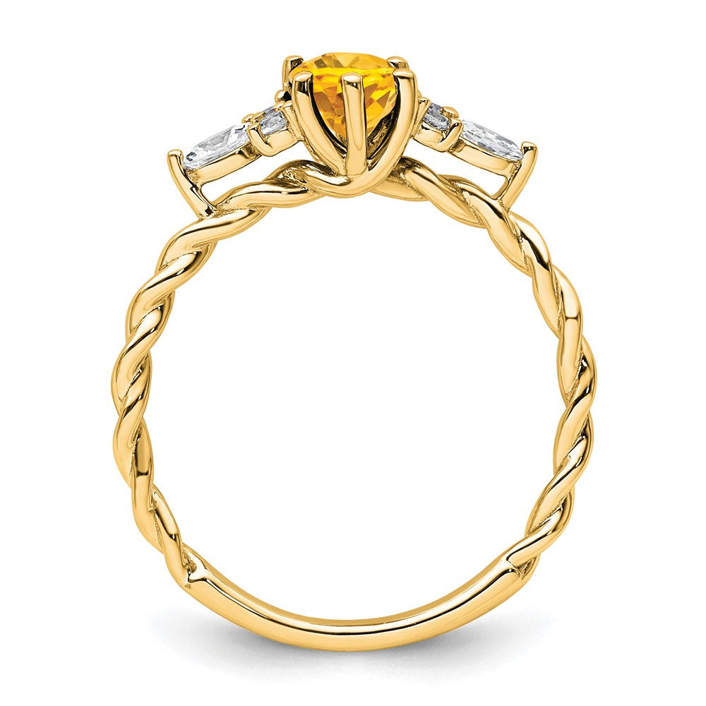 Oval Citrine Diamond Cluster Ring