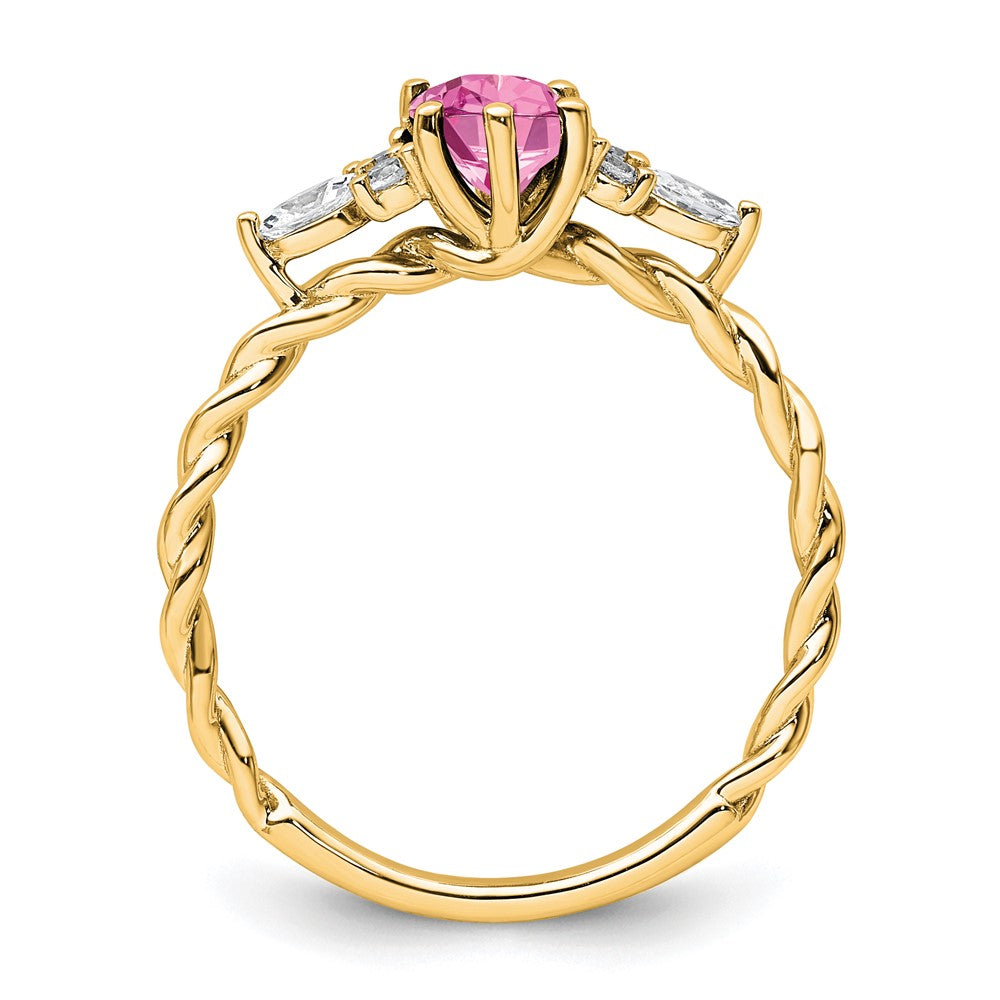 Oval Lab Created Pink Sapphire Cluster Ring