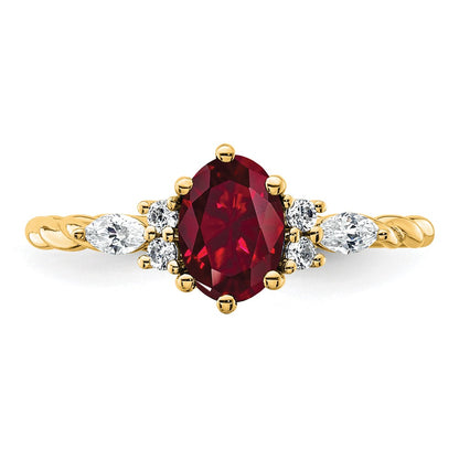 Oval Lab Created Ruby Cluster Ring