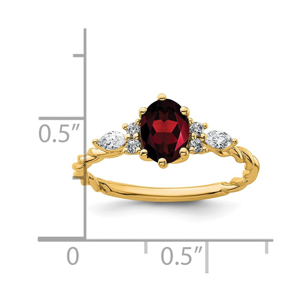 Oval Garnet Diamond Cluster Ring