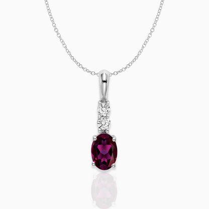 Oval Rhodolite Garnet Drop Pendant