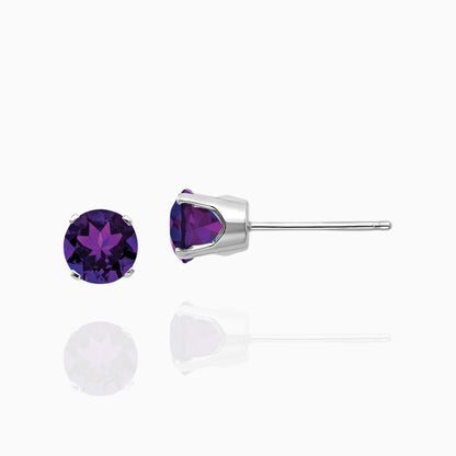 Natural Amethyst 5mm Stud Earrings