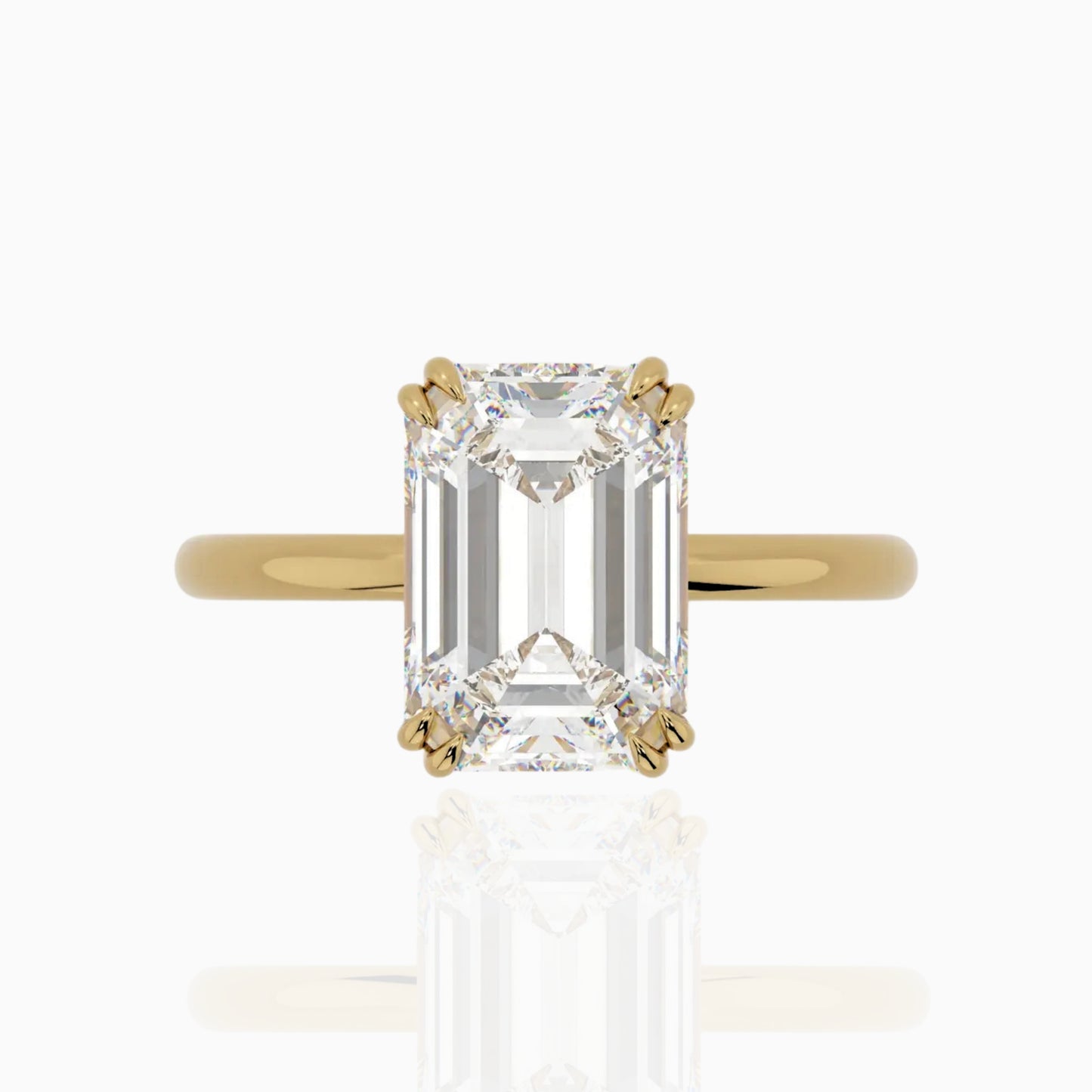 Emerald Cut Moissanite Solitaire Engagement Ring 4.00ct.tw