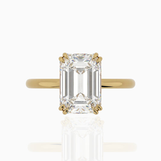 Emerald Cut Moissanite Solitaire Engagement Ring 4.00ct.tw