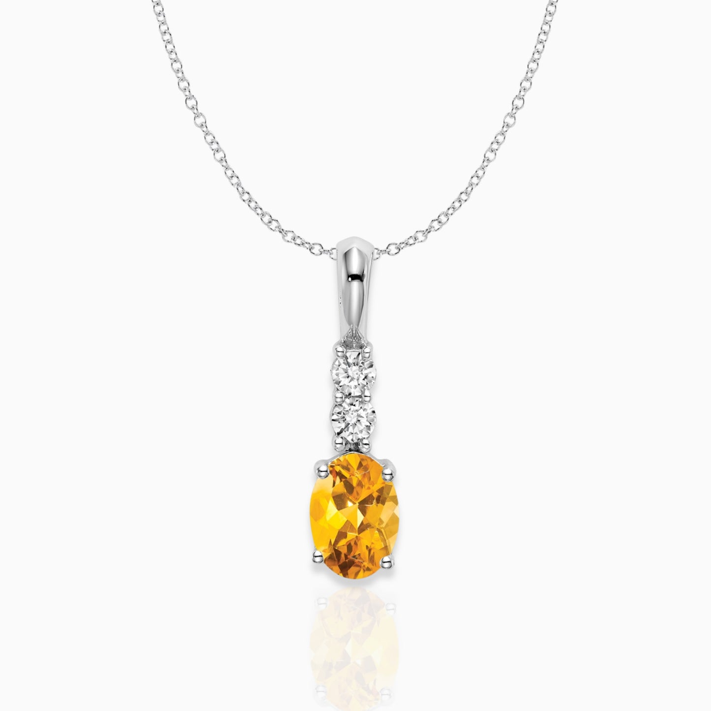 Oval Citrine Drop Pendant