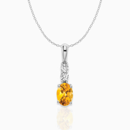 Oval Citrine Drop Pendant