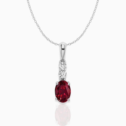 Oval Lab-Created Ruby Drop Pendant