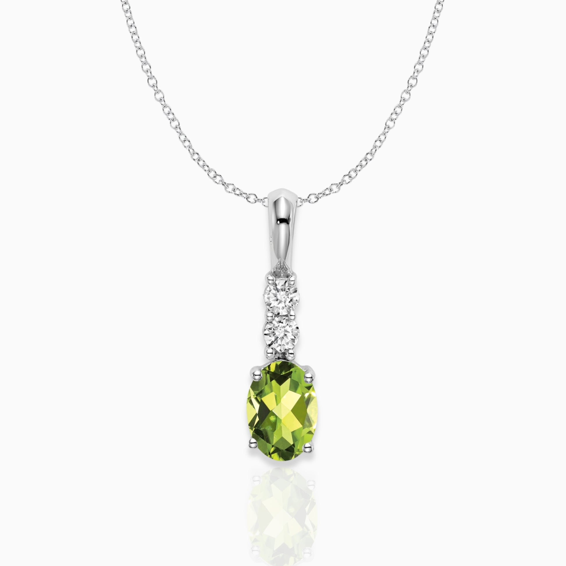 Oval Peridot Drop Pendant Birthstone Karat Designs