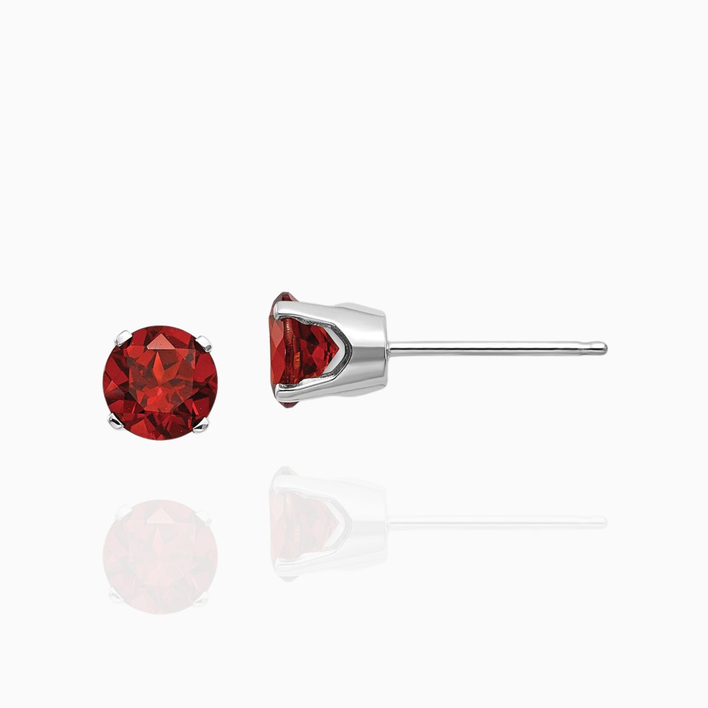 Natural Garnet 5mm Stud Earrings