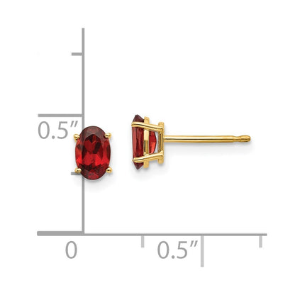 14K Gold Garnet Stud Earrings Birthstone Karat Designs